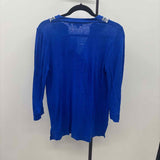 Chico's Women's Size S Royal Blue Beaded Long Sleeve Shirt