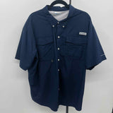 Columbia Men's Size 3X Navy Solid Short Sleeve Shirt
