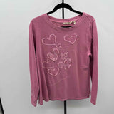 Soft Surroundings Women's Size L Mauve Hearts Long Sleeve Shirt