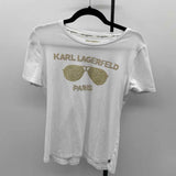 Karl Lagerfeld Women's Size S White Sunglasses T-Shirt
