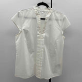 Brooks Brothers Women's Size L White Solid Short Sleeve Shirt