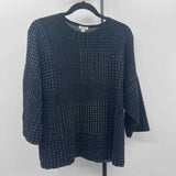 purejill Women's Size S Black Dashes Long Sleeve Shirt