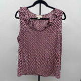 Loft Women's Size XL Mauve Abstract Sleeveless Shirt