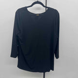 Calvin Klein Women's Size L Black Solid Long Sleeve Shirt