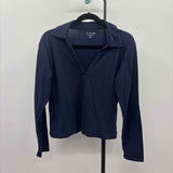 J Crew Women's Size XS Navy Solid Long Sleeve Shirt