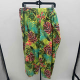 Denim & Co Women's Size 18P Green Floral Pants