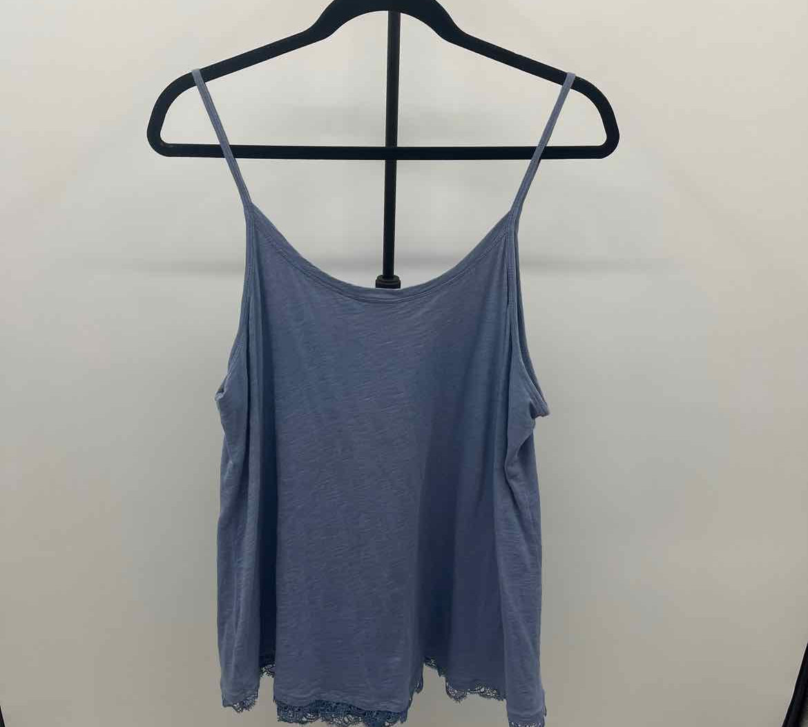 LOGO Women's Size L Blue Solid Tank