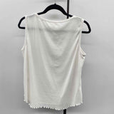 Jane & Dilancey Women's Size M White Ribbed Sleeveless Shirt