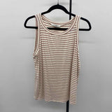 Green Envelope Women's Size XL Ivory Stripe Sleeveless Shirt