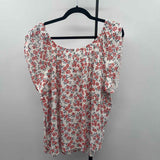 Gap Women's Size XL White Floral Short Sleeve Shirt