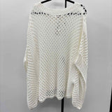 Chico's Women's Size S/M White Open Weave Poncho