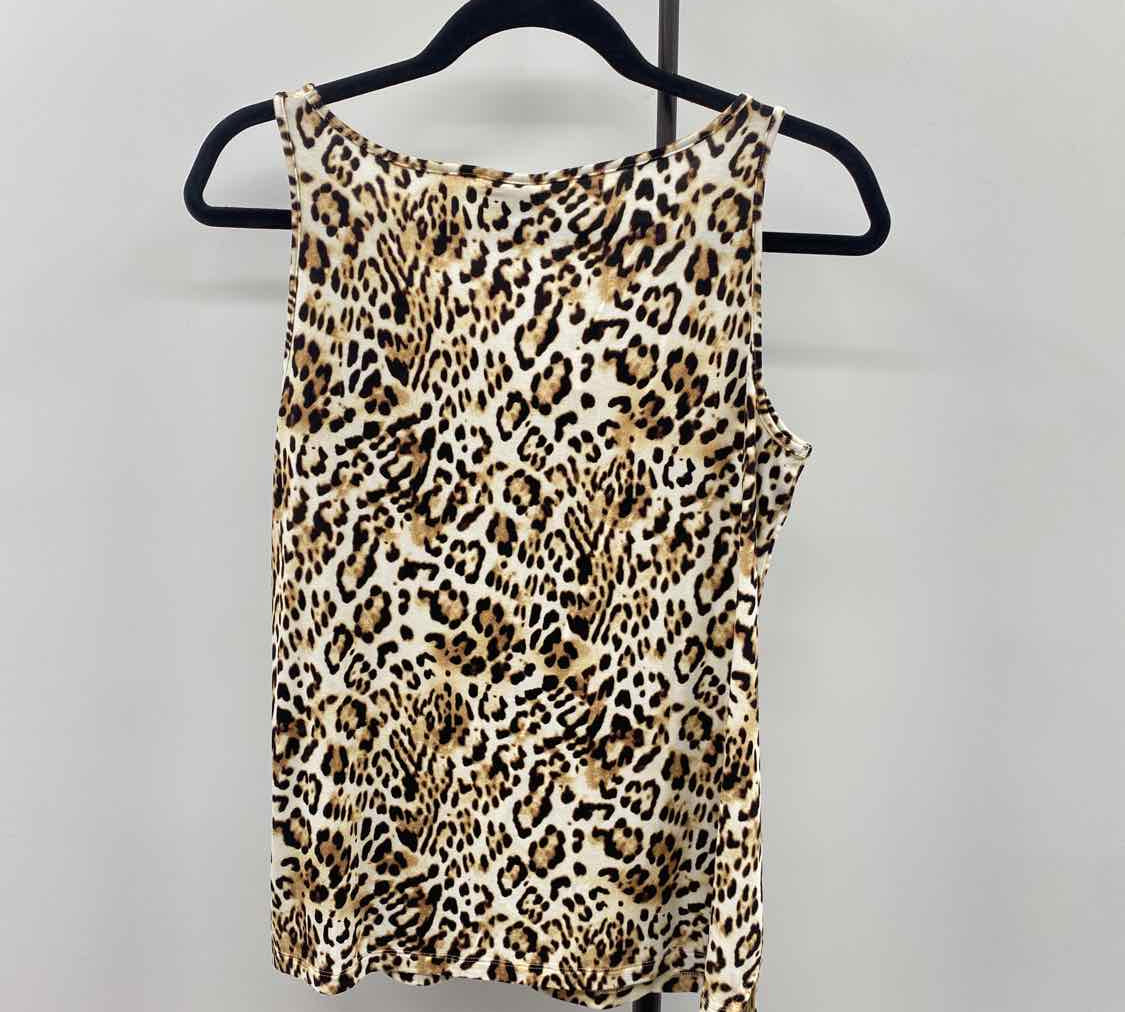 Chico's Women's Size S Brown Animal Print Sleeveless Shirt