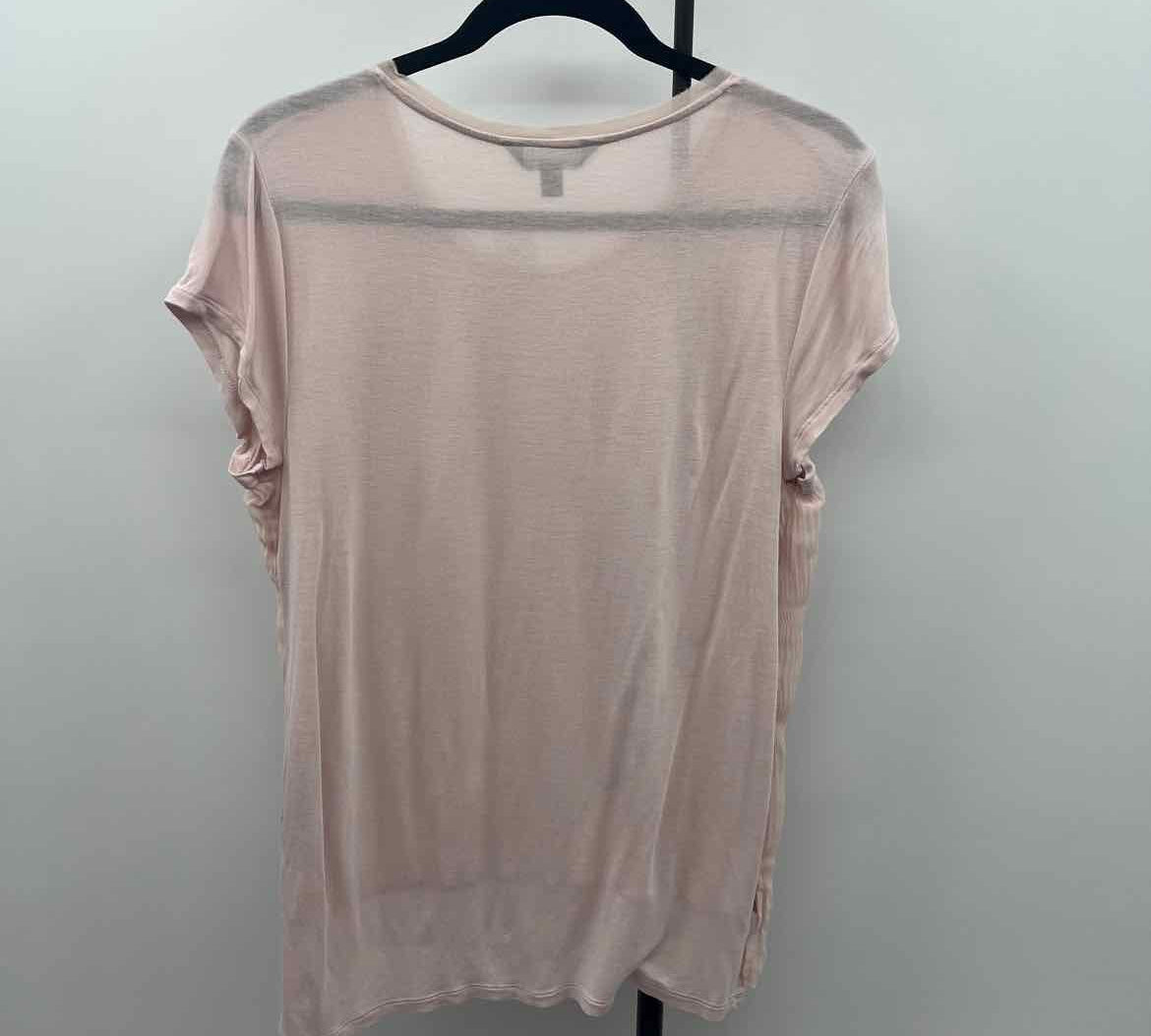 Simply Vera Wang Women's Size L Blush Textured Short Sleeve Shirt