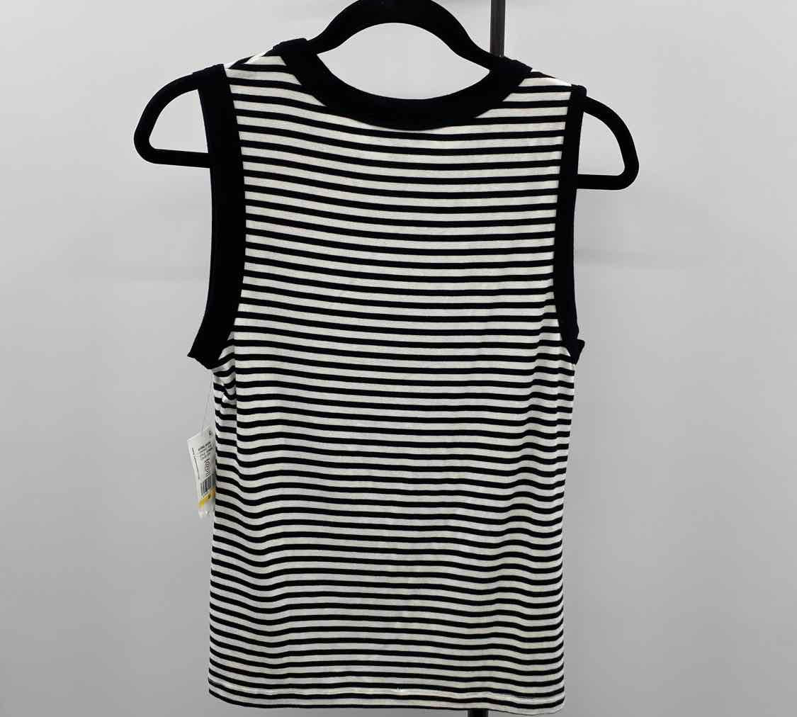 Karen Kane Women's Size M Black Stripe Sleeveless Shirt