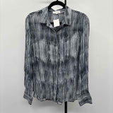 Bella Dahl Women's Size L Blue lines Long Sleeve Shirt