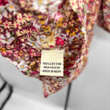 sim & sam Women's Size XL maroon Floral Short Sleeve Shirt