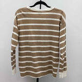 J Crew Women's Size M Tan Stripe Long Sleeve Shirt