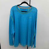 Orvis Men's Size XXL Turquoise Polyester/Cotton Heathered Long Sleeve Shirt