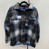 Aqua Women's Size L Blue Plaid Jacket
