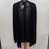 White House Black Market Women's Size XL Black Open Weave Cardigan