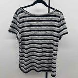 Talbots Women's Size XL Black Stripe Short Sleeve Shirt