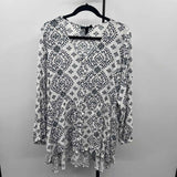 Lane Bryant Women's Size 1X White Abstract Tunic