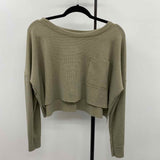 Altar'd State Junior's Size XS Olive Textured Long Sleeve Shirt