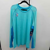 Reel Legends Men's Size XXL Aqua Polyester/Spandex Solid Long Sleeve Shirt