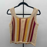 Grace+Karma Women's Size L Beige Stripe Tank