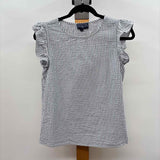 Duffield Lane Women's Size 2 Blue Stripe Sleeveless Shirt