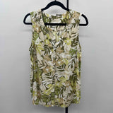 JJill Women's Size L Green Floral Sleeveless Shirt