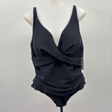 Meet Curve Women's Size 2X Black Solid Swimsuit