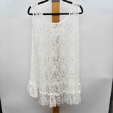 Farmhouse Frocks Women's Size M White Lace Sleeveless Shirt