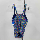 Lands End Women's Size 16W Navy Floral Swimsuit - 2 Piece