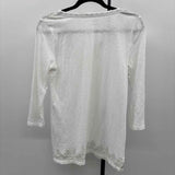 Talbots Women's Size XS White Shimmer Long Sleeve Shirt