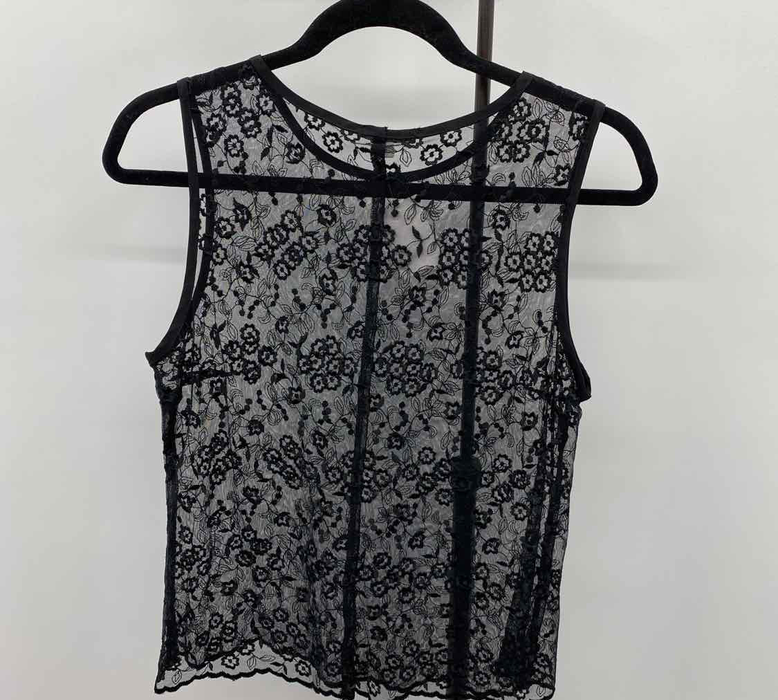Lena Medoyeff Women's Size M Black Lace Sleeveless Shirt