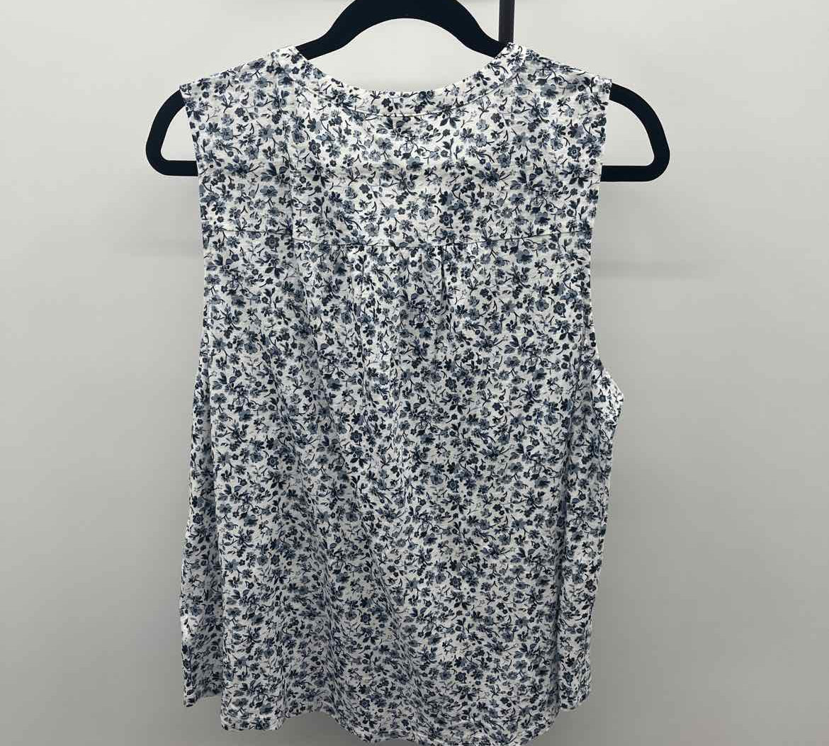 Lucky Brand Women's Size XL Blue Floral Sleeveless Shirt