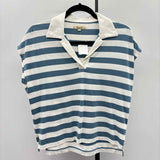 madewell Women's Size S Blue Stripe Short Sleeve Shirt
