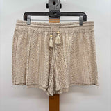 Japna Women's Size XL Beige Lace Shorts