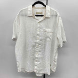 Tommy Bahama Men's Size XL White Linen Solid Short Sleeve Shirt