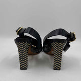 Diane Von Furstenberg Women's Shoe Size 7.5 Black Stripe Heels