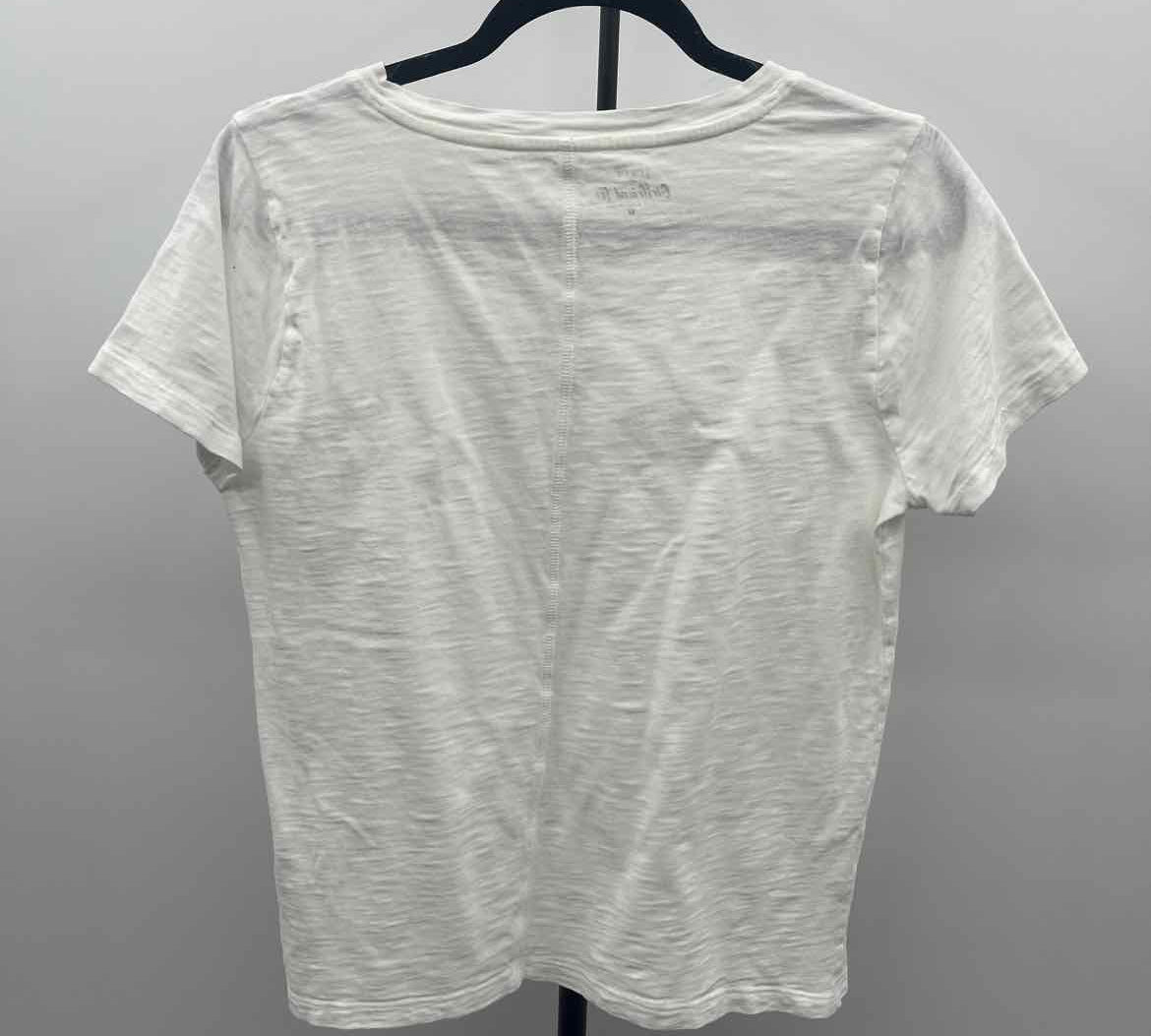 J Crew Women's Size M White Solid Short Sleeve Shirt