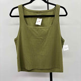 American Eagle Women's Size XXL Olive Ribbed Sleeveless Shirt