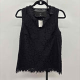 J Crew Women's Size XS Black Lace Sleeveless Shirt