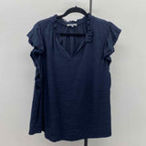 Wit & Wisdom Women's Size 3X Navy Textured Short Sleeve Shirt