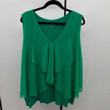 Soft Surroundings Women's Size 2X Green Solid Sleeveless Shirt