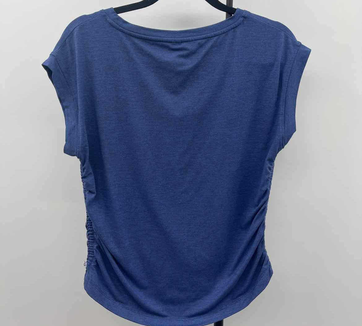 Balance Collection Women's Size M Blue Solid Short Sleeve Shirt