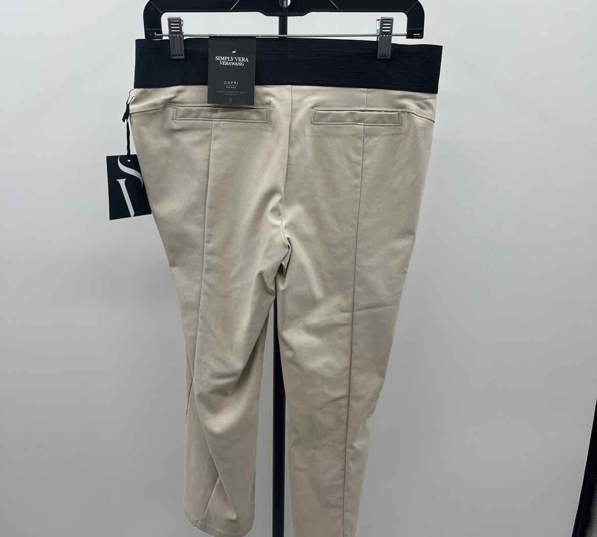 Simply Vera Wang Women's Size 6 Tan Solid Capris