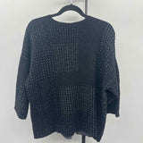 purejill Women's Size S Black Dashes Long Sleeve Shirt