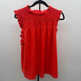 NY Collection Women's Size XL Red dotted Sleeveless Shirt